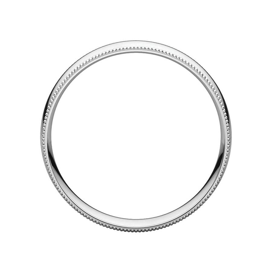 The Milgrain Dome Comfort Fit (5mm) in white gold side profile