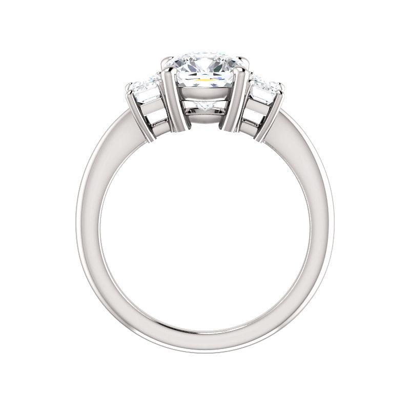The Letitia Cushion Moissanite Engagement Ring Solitaire Setting White Gold Side Profile