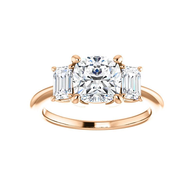 The Letitia Cushion Moissanite Engagement Ring Solitaire Setting Rose Gold