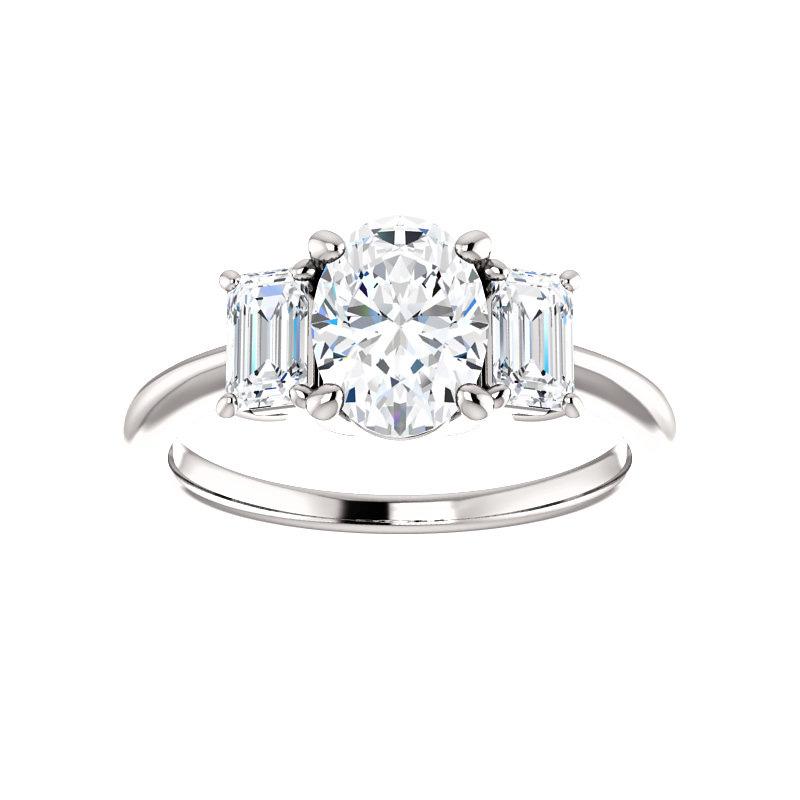 The Letitia Oval Moissanite Engagement Ring Solitaire Setting White Gold
