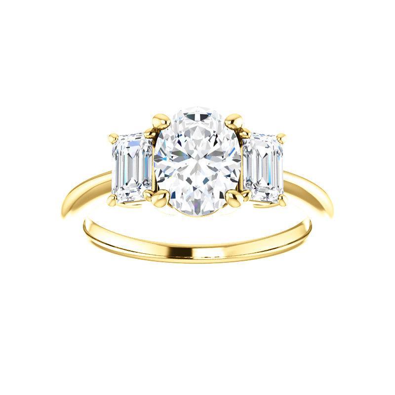 The Letitia Oval Moissanite Engagement Ring Solitaire Setting Yellow Gold