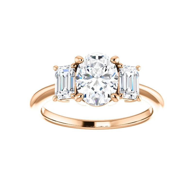 The Letitia Oval Moissanite Engagement Ring Solitaire Setting Rose Gold