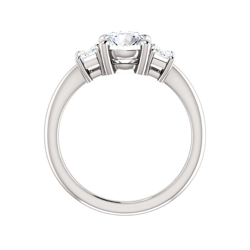 The Letitia Round Moissanite Engagement Ring Solitaire Setting White Gold Side Profile