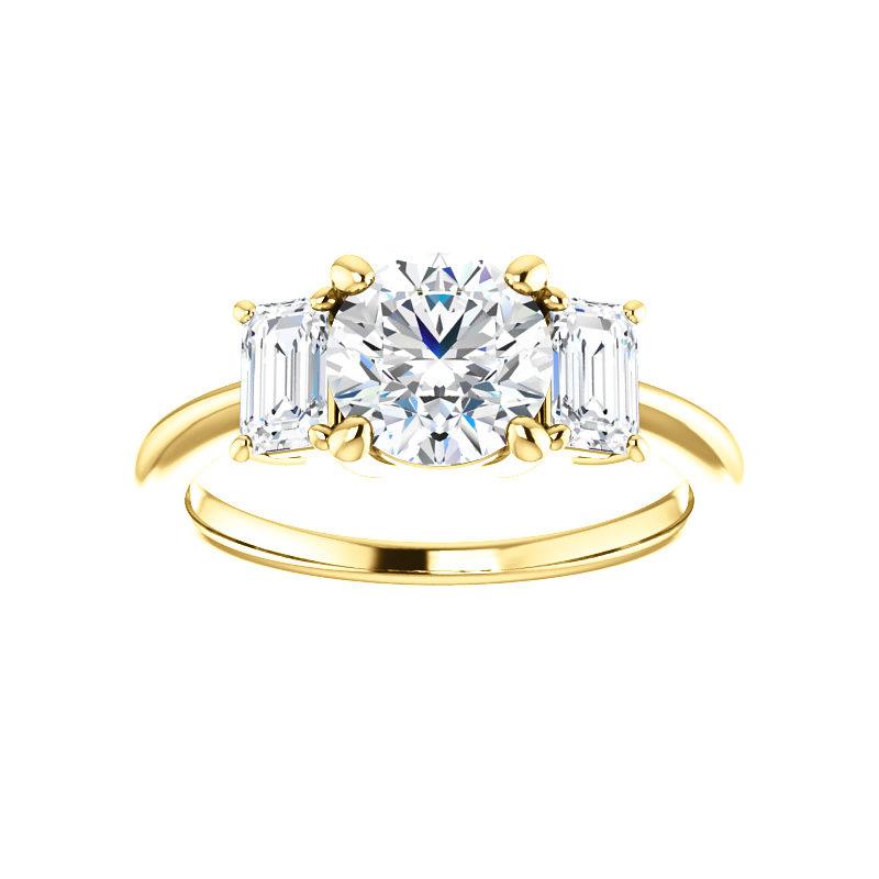 The Letitia Round Moissanite Engagement Ring Solitaire Setting Yellow Gold