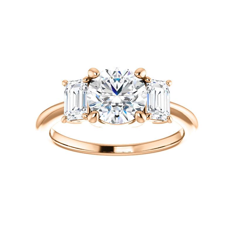 The Letitia Round Moissanite Engagement Ring Solitaire Setting Rose Gold