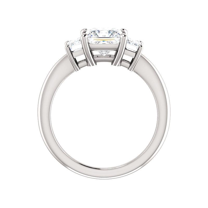 The Letitia Princess Moissanite Engagement Ring Solitaire Setting White Gold Side Profile