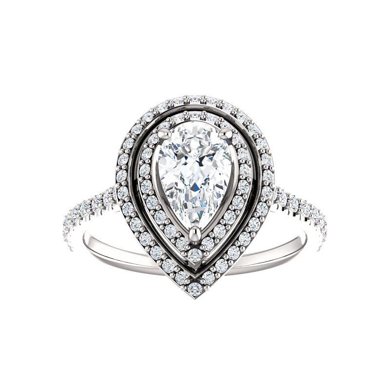 The Viva II Pear Moissanite Ring