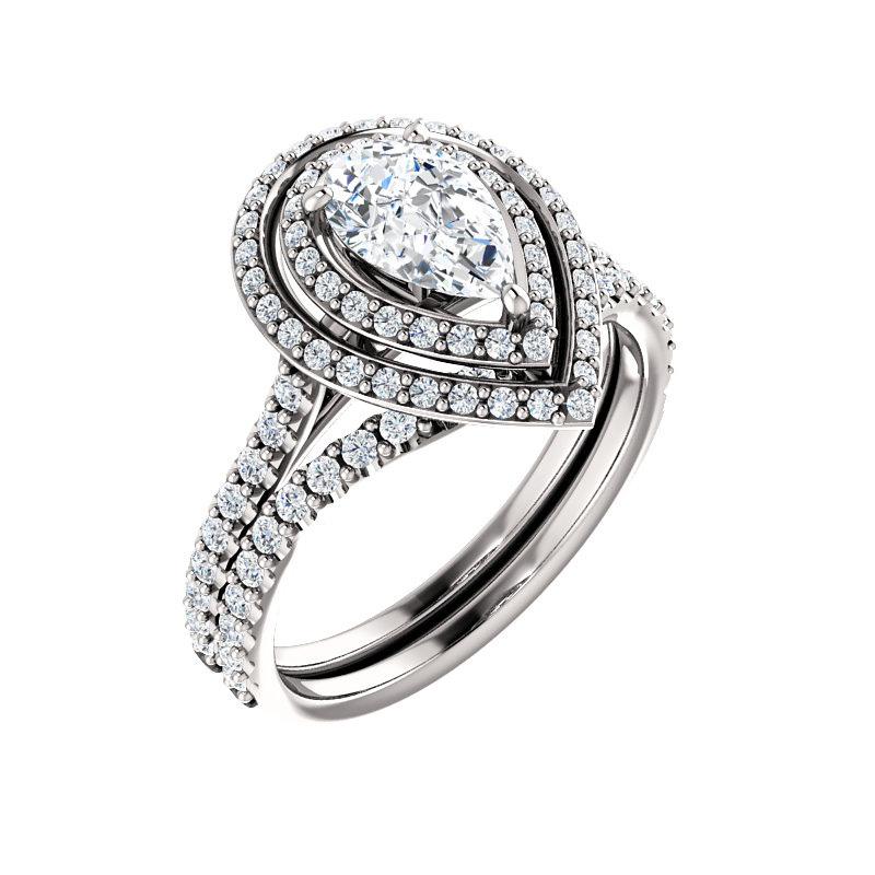 The Viva II Pear Moissanite Ring