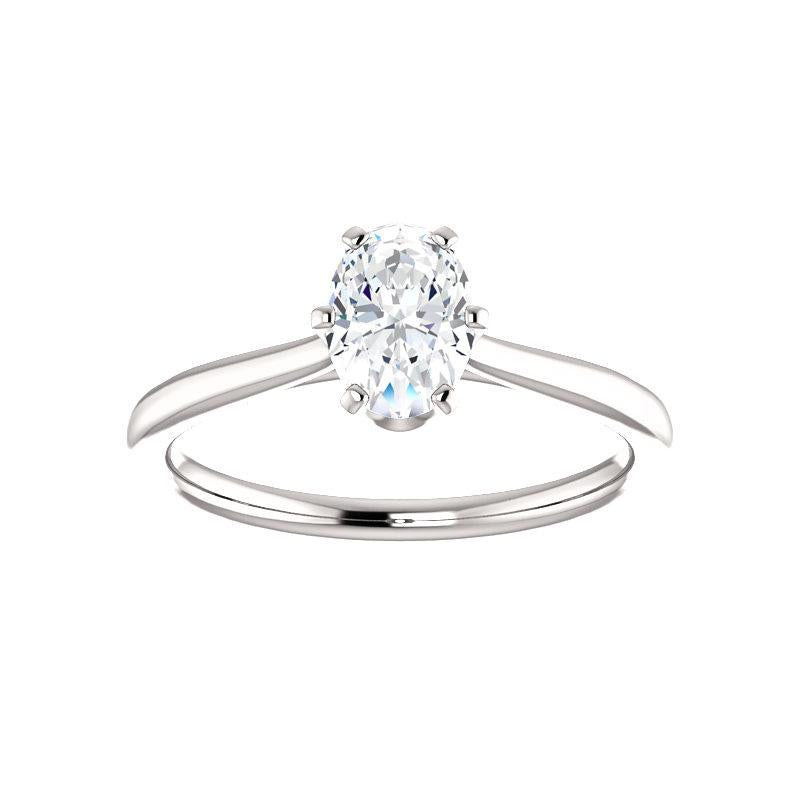 The Denice Oval Moissanite Engagement Ring Rope Solitaire Setting White Gold