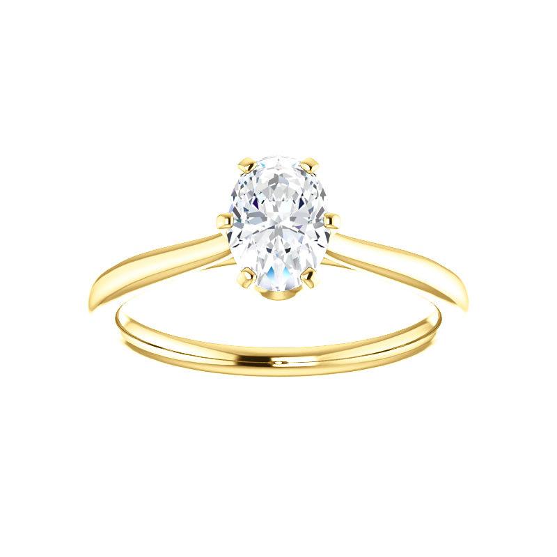 The Denice Oval Moissanite Engagement Ring Rope Solitaire Setting Yellow Gold