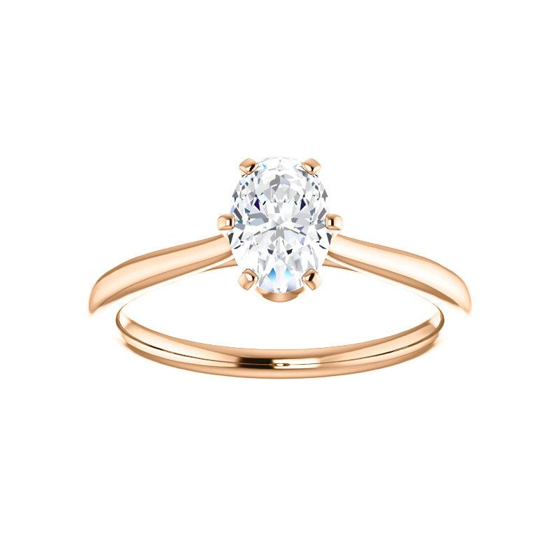 The Denice Oval Lab Diamond Engagement Ring Rope Solitaire Setting Rose Gold