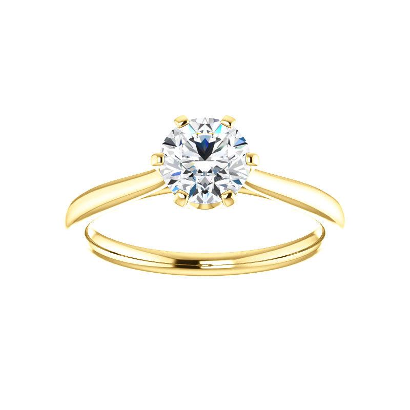 The Denice Round Lab Diamond Engagement Ring Rope Solitaire Setting Yellow Gold