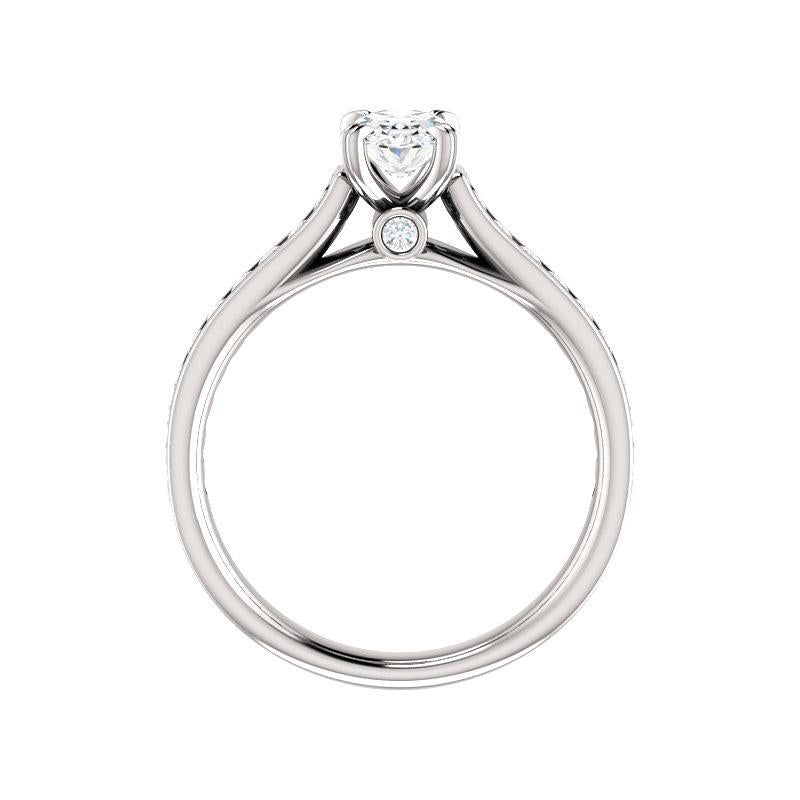 The Tracee Moissanite oval moissanite engagement ring solitaire setting white gold side profile