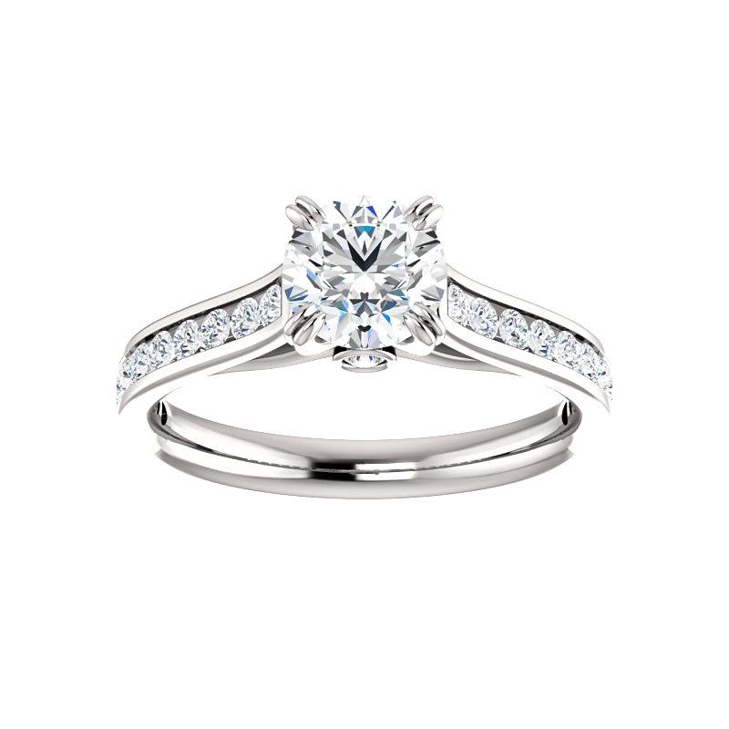 The Tracee Moissanite round moissanite engagement ring solitaire setting white gold