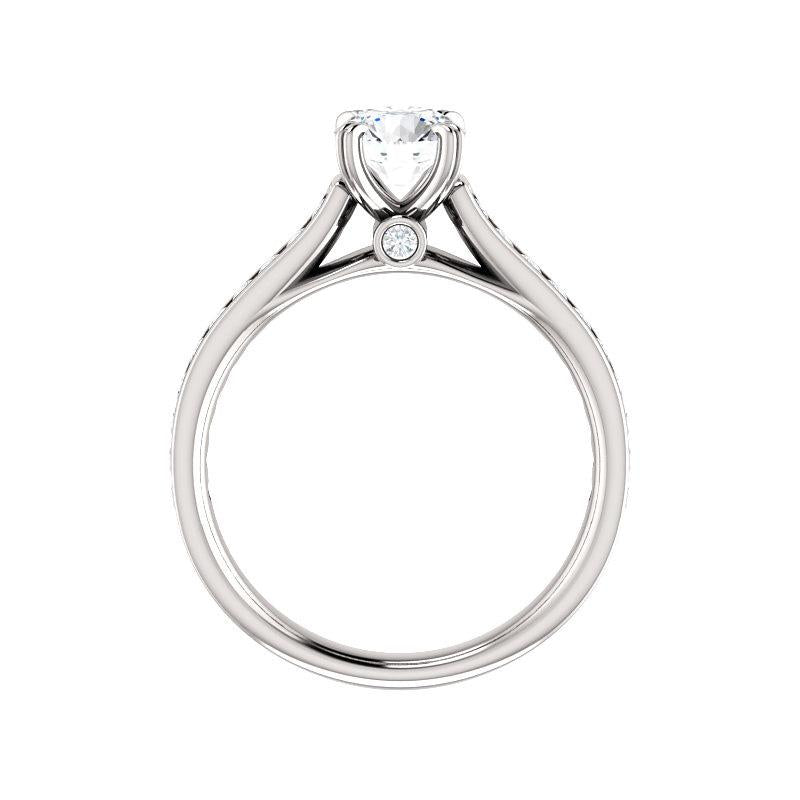 The Tracee Moissanite round moissanite engagement ring solitaire setting white gold side profile