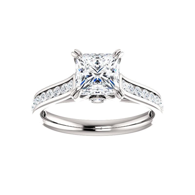 The Tracee Moissanite princess moissanite engagement ring solitaire setting white gold