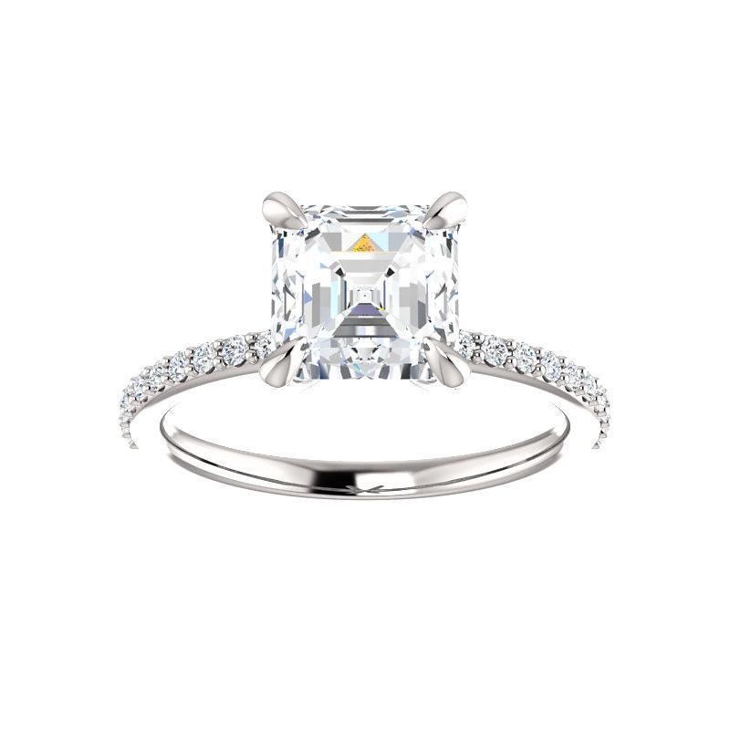 The Kathe Asscher Moissanite Ring moissanite engagement ring solitaire setting white gold