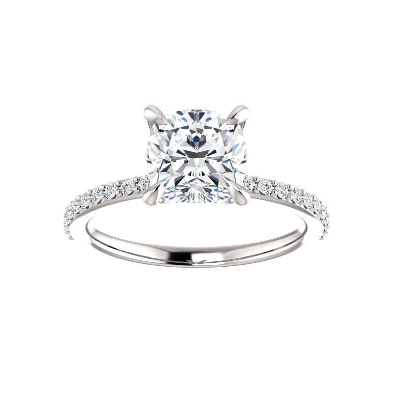 The Kathe Cushion Moissanite Ring moissanite engagement ring solitaire setting white gold