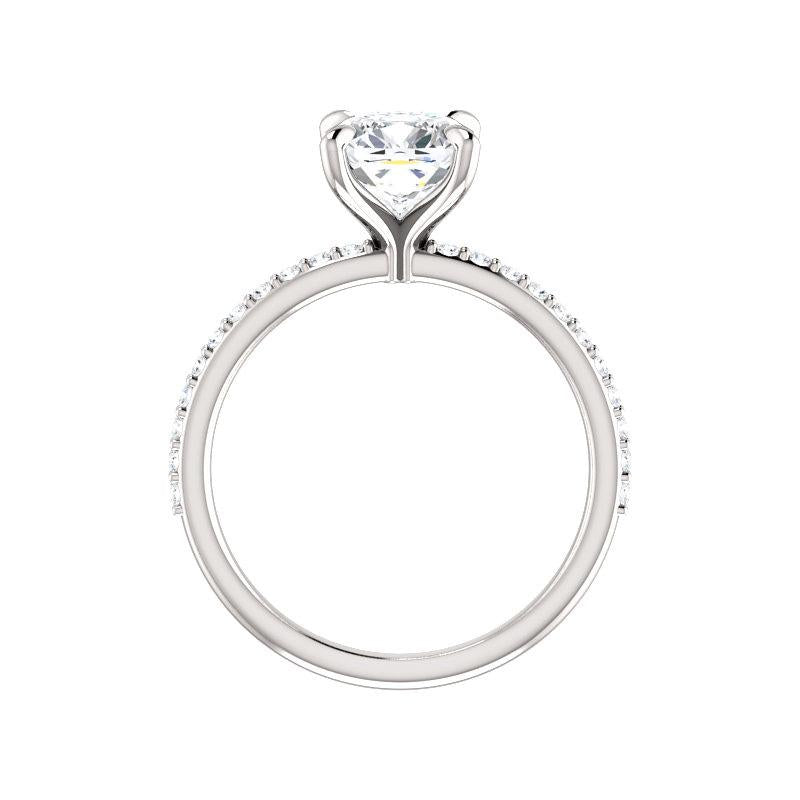 The Kathe Cushion lab diamond ring engagement ring solitaire setting white gold side profile
