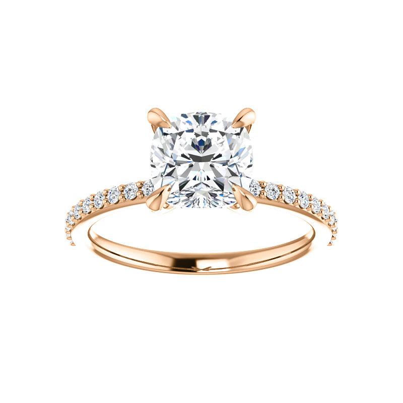 The Kathe Cushion lab diamond ring engagement ring solitaire setting rose gold
