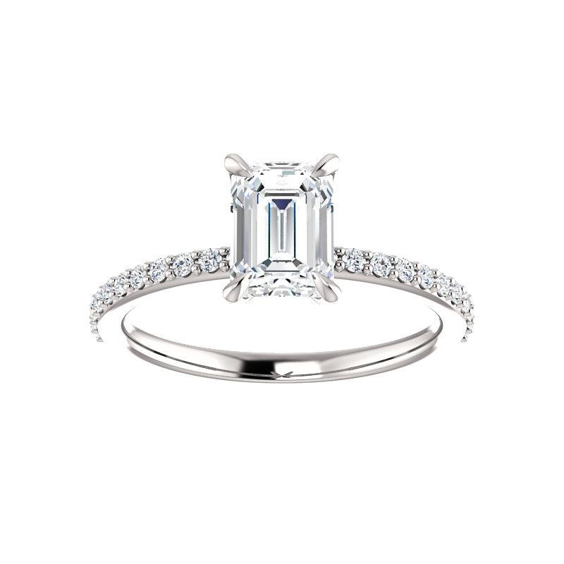The Kathe Emerald Moissanite Ring moissanite engagement ring solitaire setting white gold