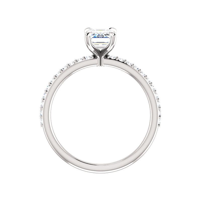 The Kathe Emerald Moissanite Ring moissanite engagement ring solitaire setting white gold side profile