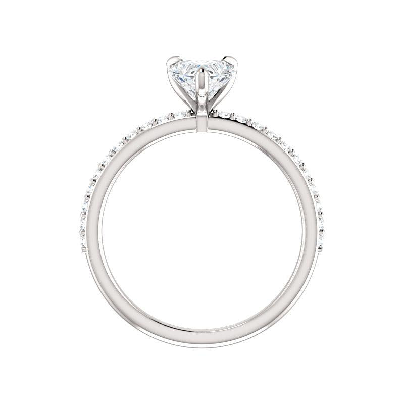 The Kathe Heart Lab Diamond Ring Lab Diamond Engagement Ring solitaire setting white gold side profile