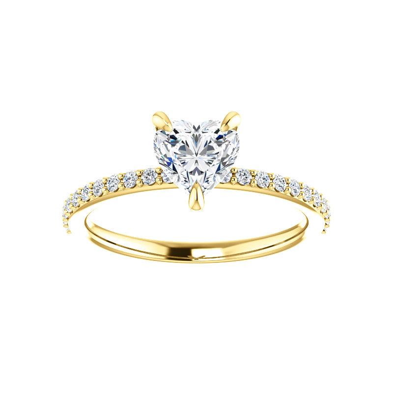 The Kathe Heart Lab Diamond Ring Lab Diamond Engagement Ring solitaire setting yellow gold