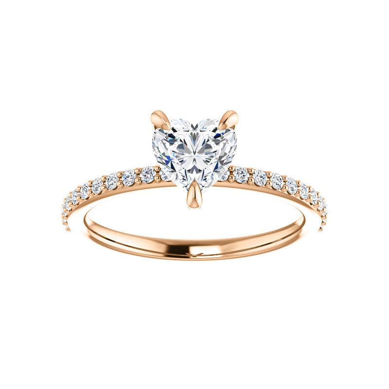 The Kathe Heart Lab Diamond Ring Lab Diamond Engagement Ring solitaire setting rose gold