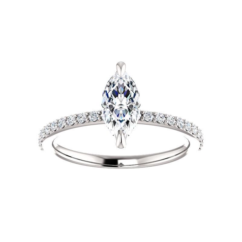 The Kathe Marquise Moissanite Ring moissanite engagement ring solitaire setting white gold