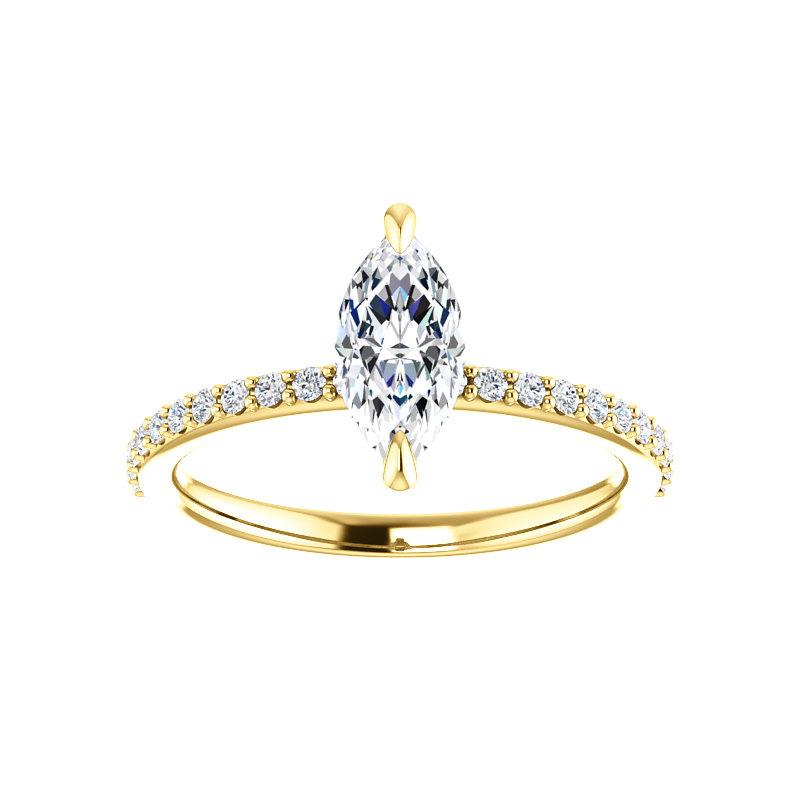 The Kathe Marquise Lab Diamond Ring Lab Diamond Engagement Ring solitaire setting yellow gold