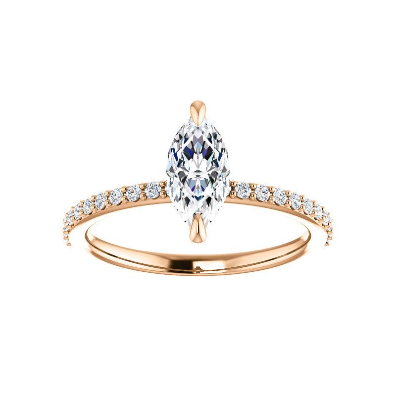 The Kathe Marquise Moissanite Ring moissanite engagement ring solitaire setting rose gold
