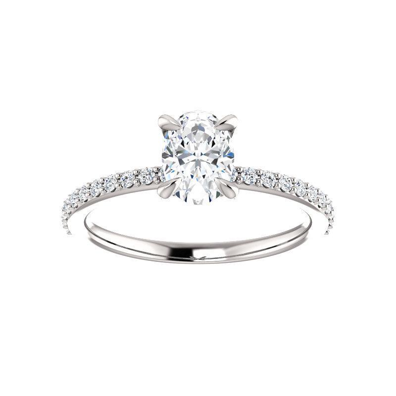The Kathe Oval lab diamond ring lab diamond engagement ring solitaire setting white gold