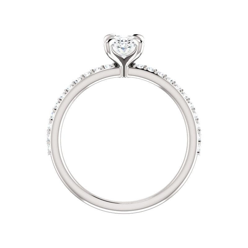 The Kathe Oval Moissanite Ring moissanite engagement ring solitaire setting white gold side profile