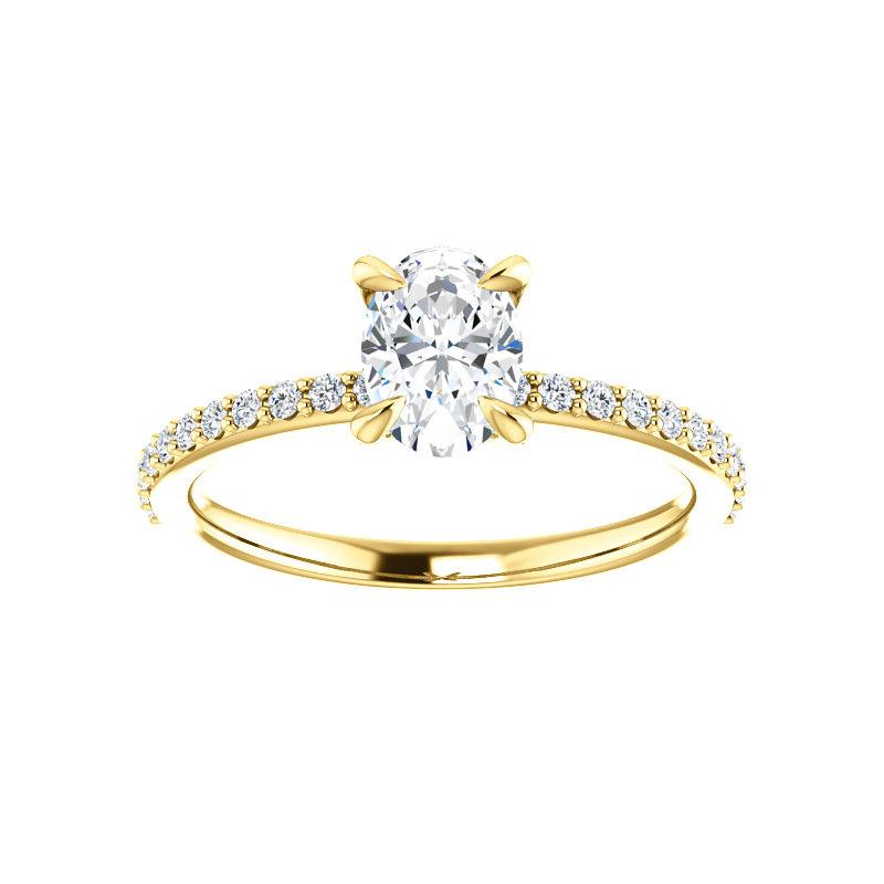The Kathe Oval lab diamond ring lab diamond engagement ring solitaire setting yellow gold