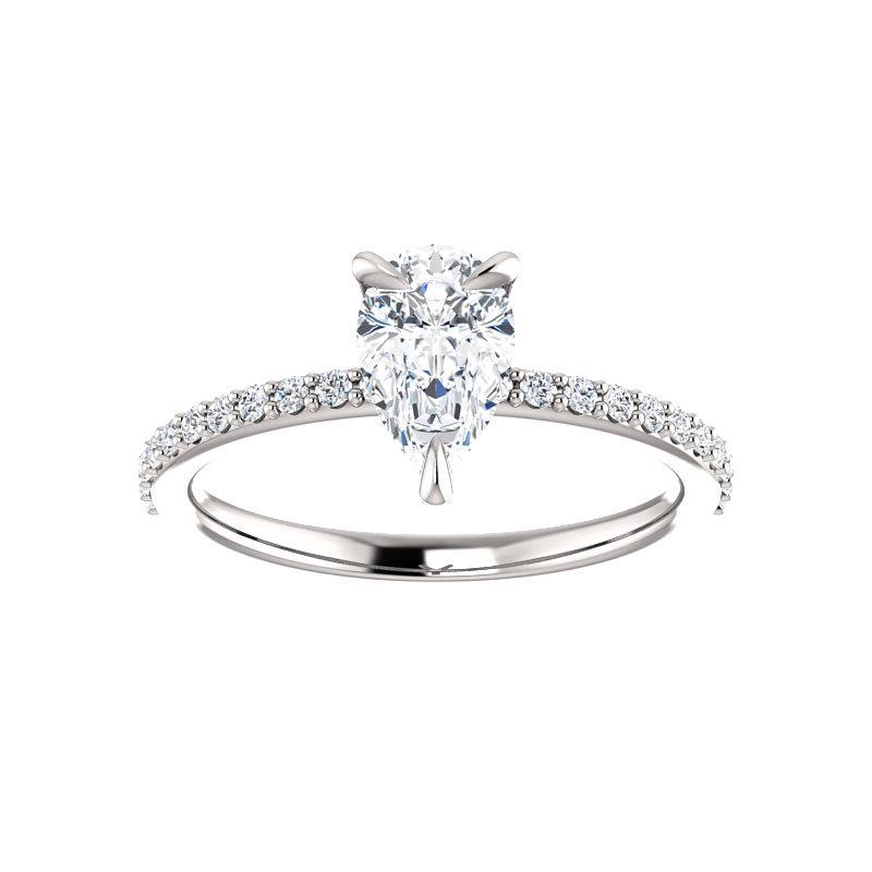 The Kathe Pear Moissanite Ring moissanite engagement ring solitaire setting white gold