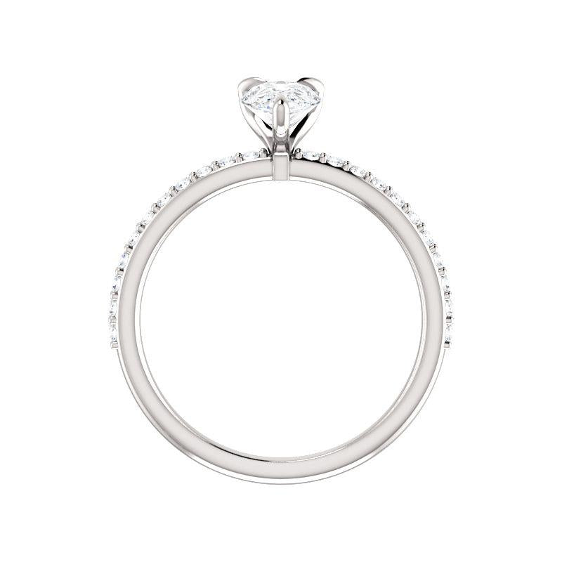 The Kathe Pear Moissanite Ring moissanite engagement ring solitaire setting white gold side profile