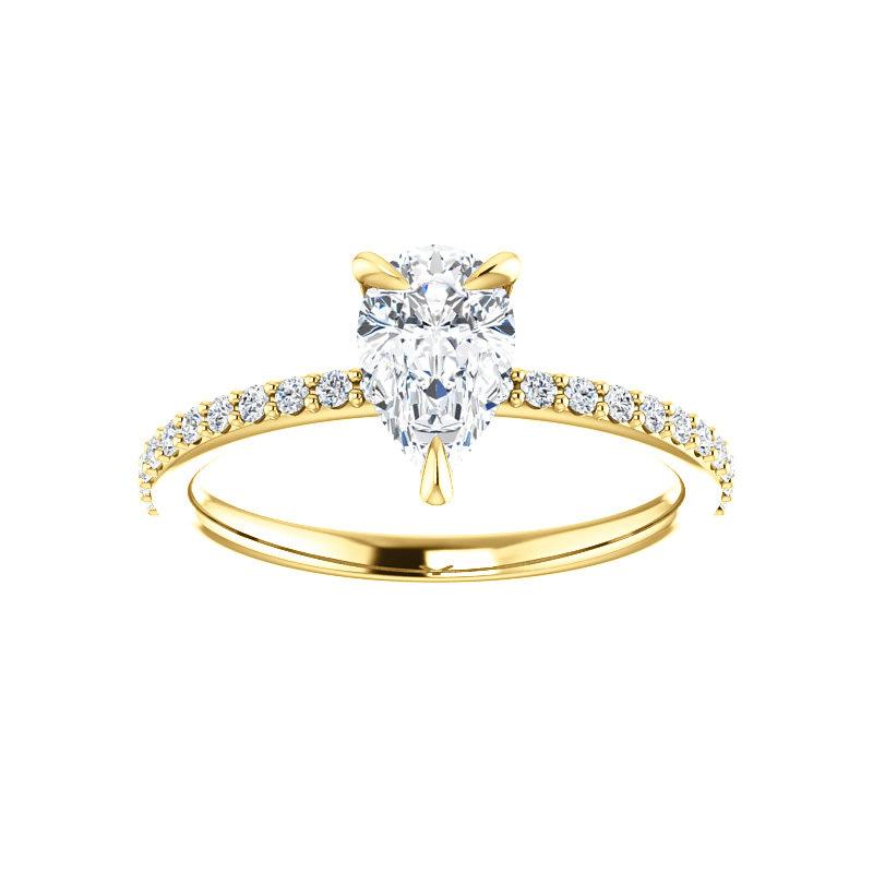 The Kathe Pear Moissanite Ring moissanite engagement ring solitaire setting yellow gold