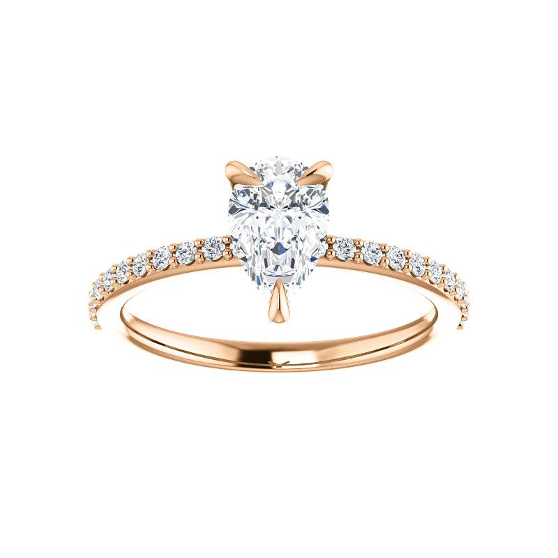 The Kathe Pear Moissanite Ring moissanite engagement ring solitaire setting rose gold