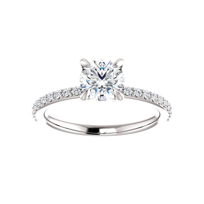 The Kathe Round Moissanite Ring moissanite engagement ring solitaire setting white gold