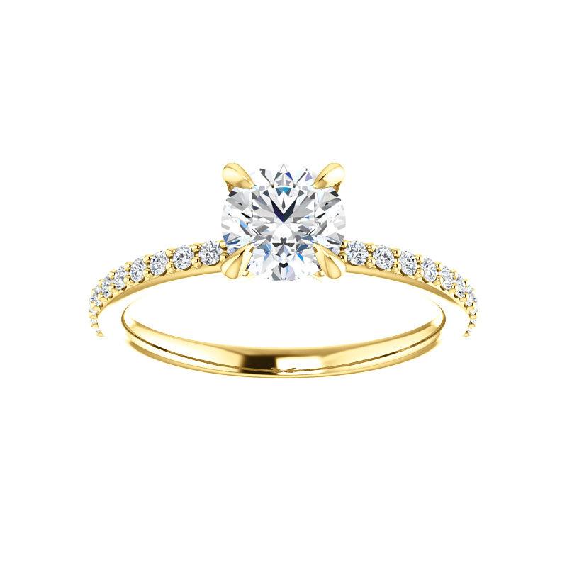 The Kathe Round Moissanite Ring moissanite engagement ring solitaire setting yellow gold