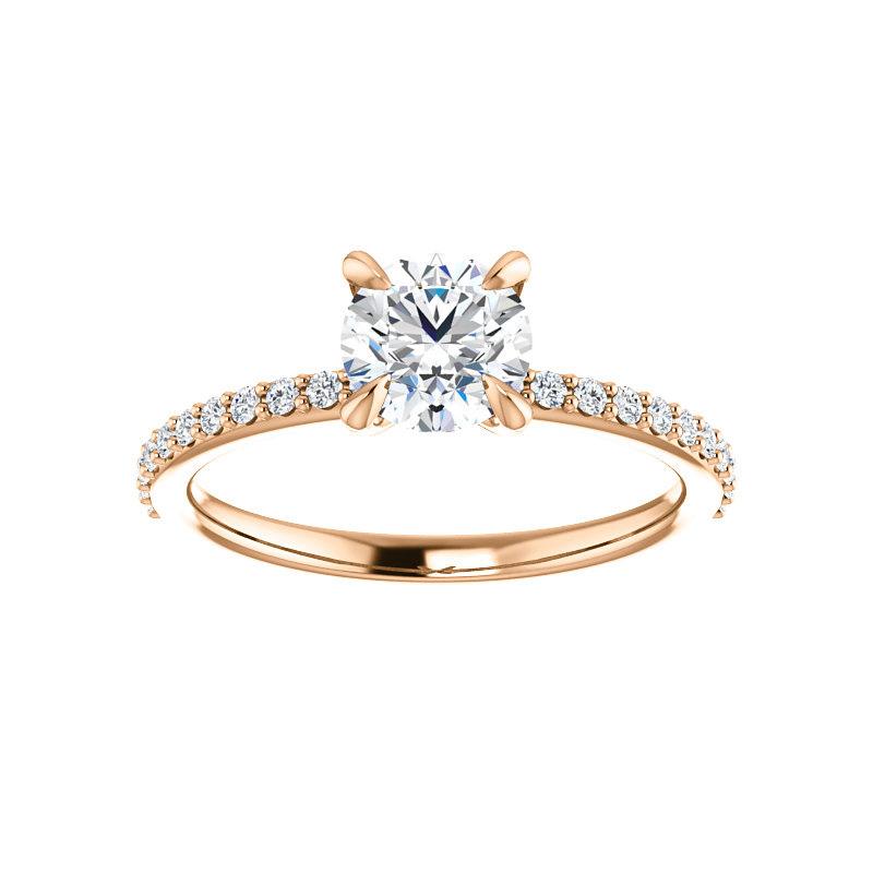 The Kathe Round Moissanite Ring moissanite engagement ring solitaire setting rose gold