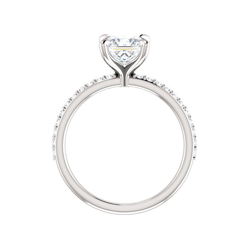 The Kathe Princess Lab Diamond Ring Lab Diamond Engagement Ring solitaire setting white gold side profile