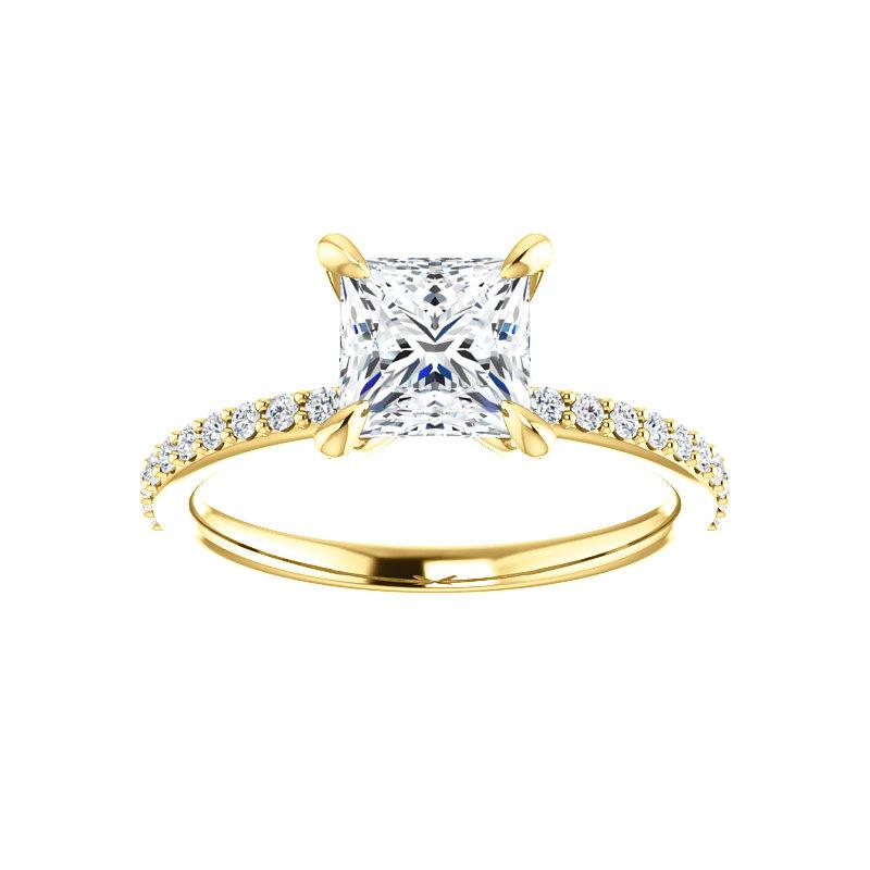 The Kathe Princess Lab Diamond Ring Lab Diamond Engagement Ring solitaire setting yellow gold