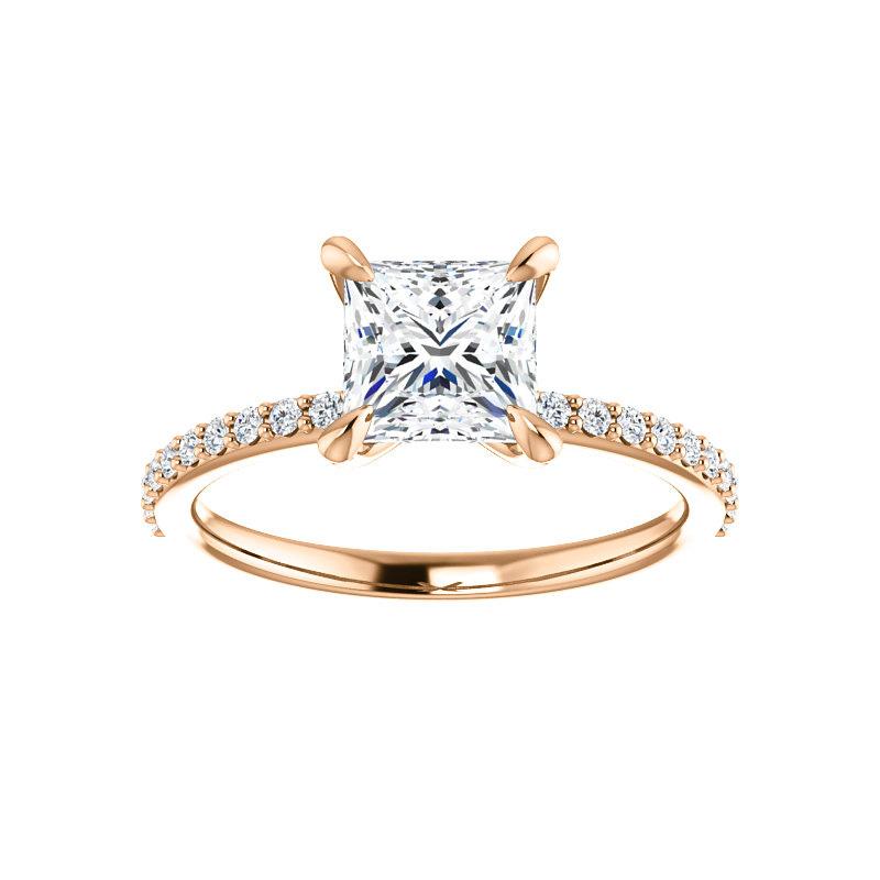 The Kathe Princess Lab Diamond Ring Lab Diamond Engagement Ring solitaire setting rose gold