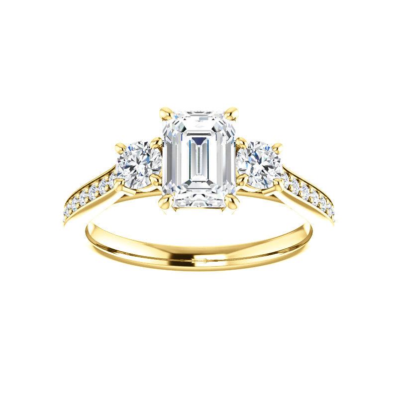 The Weston emerald moissanite engagement ring solitaire setting yellow gold