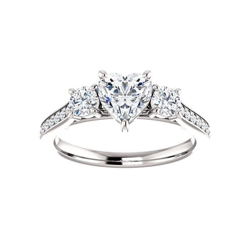 The Weston heart moissanite engagement ring solitaire setting white gold