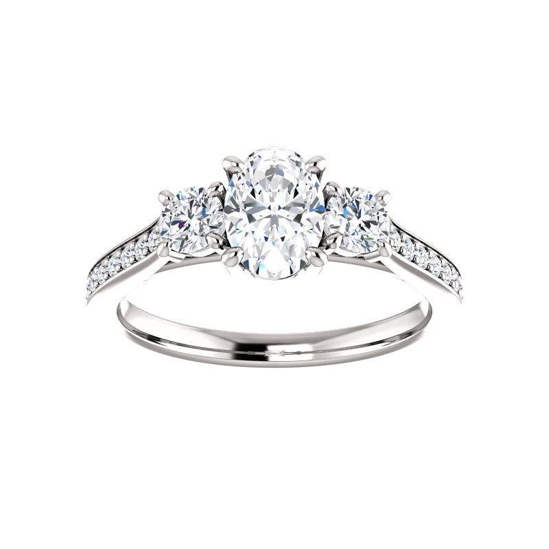 The Weston oval moissanite engagement ring solitaire setting white gold