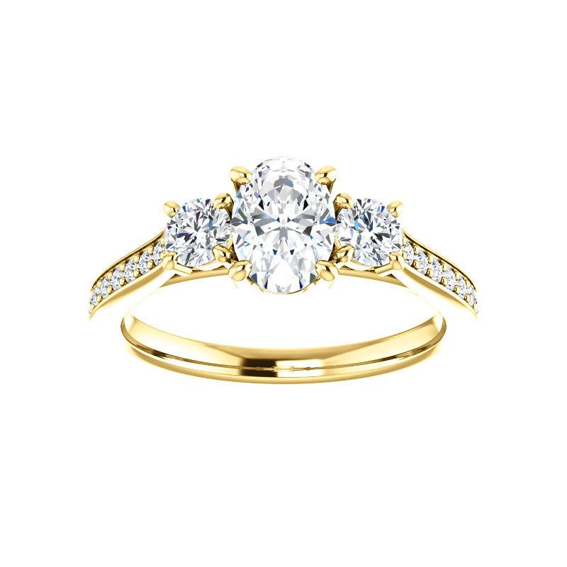 The Weston oval moissanite engagement ring solitaire setting yellow gold