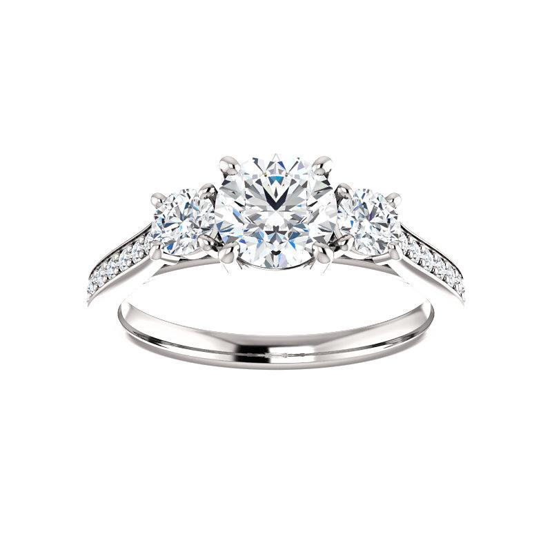 The Weston round moissanite engagement ring solitaire setting white gold